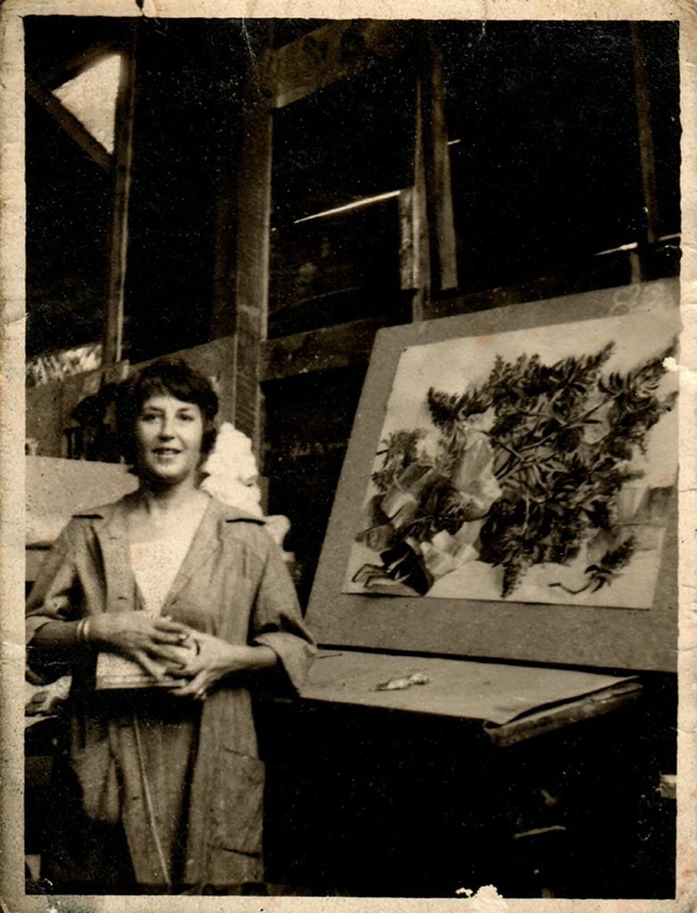 Mary Z. Johnson in the studio in Bangkok, Thailand, 1961. Courtesy of Paula Cooper Gallery