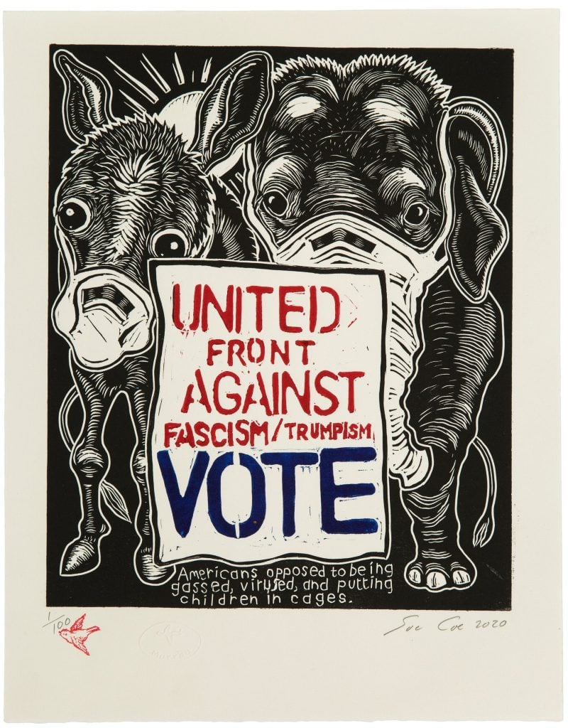 Sue Coe, <em>United Against Fascism</em> (2020). Courtesy of Galerie St. Etienne. 
