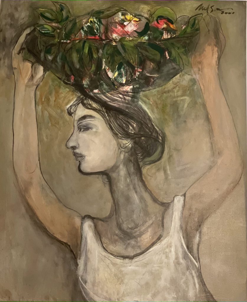 Nelson Dominguez, Mujer y Frutas. Courtesy of Cuban Fine Arts.