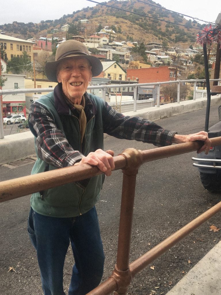 Alex Hay in Bisbee, Arizona, where he has lived since the early 1970s. Courtesy the artist. 