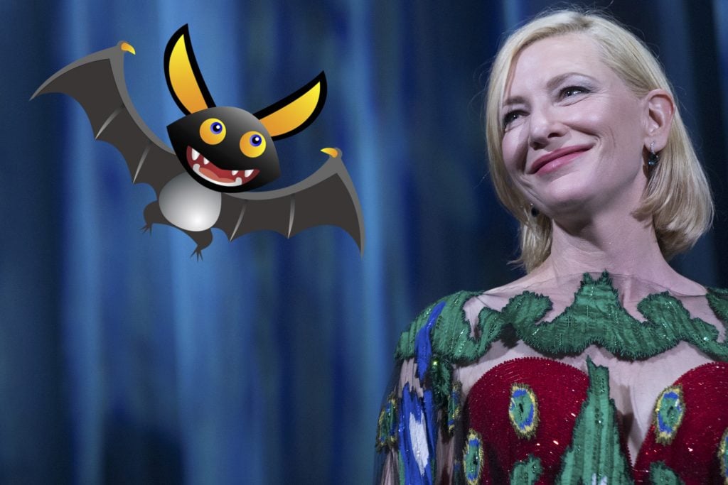 Actress Cate Blanchett. (Photo by Alessandra Benedetti - Corbis/Corbis via Getty Images). With a bat. 