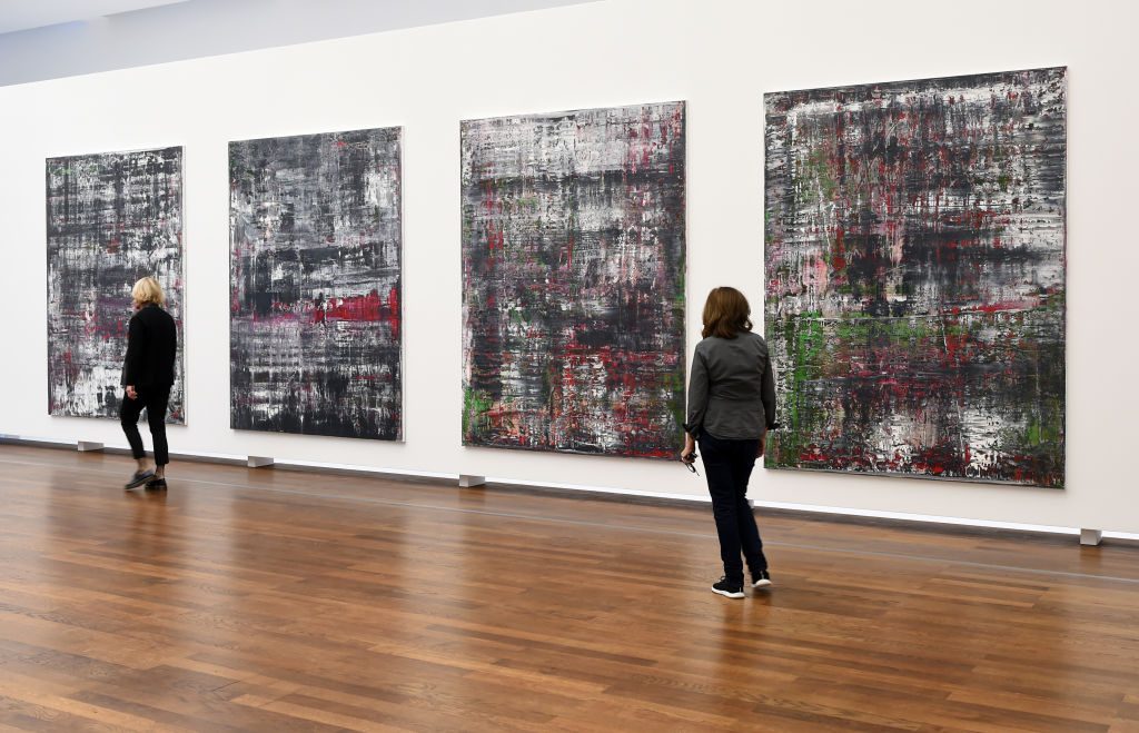 The piece 'Birkenau' from 2014 by Gerhard Richter when it was on view at the Frieder Burda Museum in Baden-Baden, Germany in 2016. Photo: Uli Deck/dpa via Getty Images.