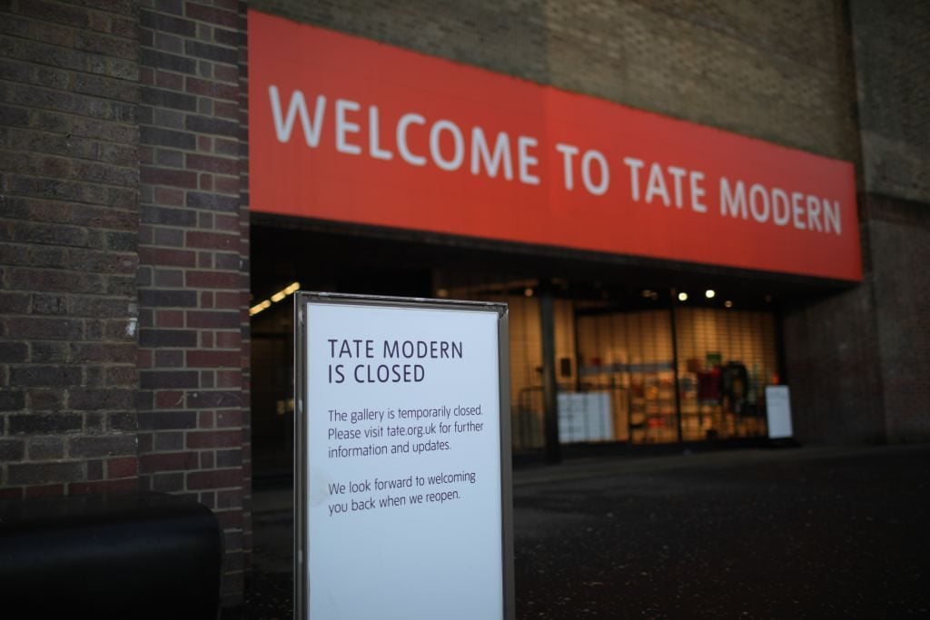 The closed Tate Modern in London, Britain in December 2020. (Photo by Tim Ireland/Xinhua via Getty)