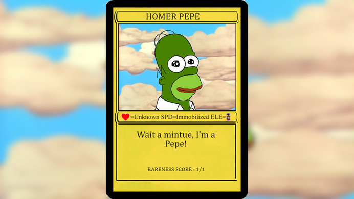 Homer Pepe, the most expensive Rare Pepe NFT, sold for $320,000 in February 2021.
