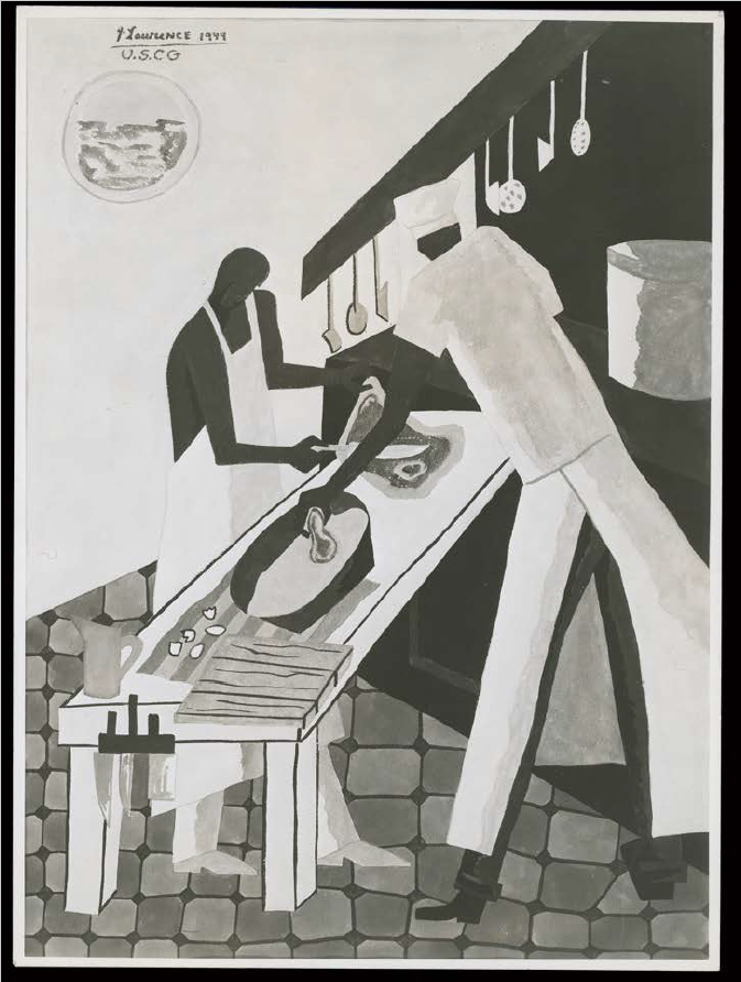 Jacob Lawrence, Officer's Steward (1944). Courtesy of Swann Auction Galleries.