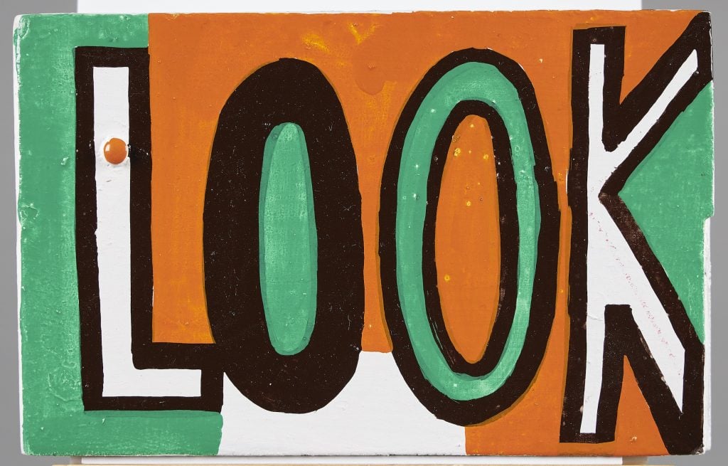 Bob and Roberta Smith, <i>Look</i> (2020). PallantHouse Gallery, Chichester. (Donated by the Artist, 2020) © Bob and Roberta Smith.