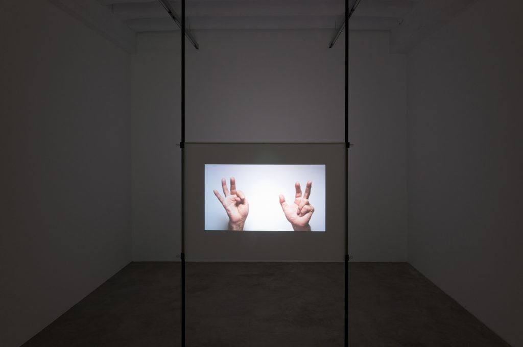 Beschriebene Kombinationen (2011) was available for between $1 and 2 million at Galerie Konrad Fischer. Courtesy Galerie Konrad Fischer.