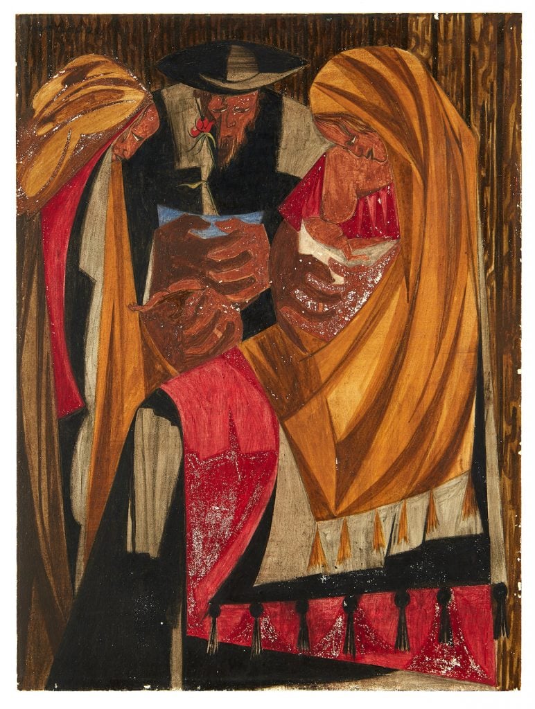 Jacob Lawrence, Immigrants admitted from all countries: 1820 to 1840—115,773, Panel 28, 1956, from 