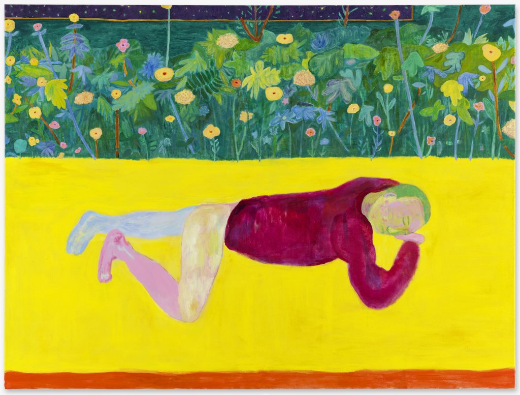 Shota Nakamura, A sleeping guy in the meadow (2021). Courtesy of Peres Projects, Berlin.