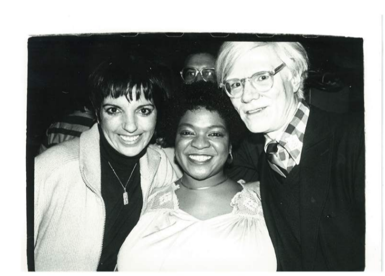 Andy Warhol, Liza Minnelli, Nell Carter, and Andy Warhol (1979). Courtesy of Hedges Projects and Jack Shainman Gallery.