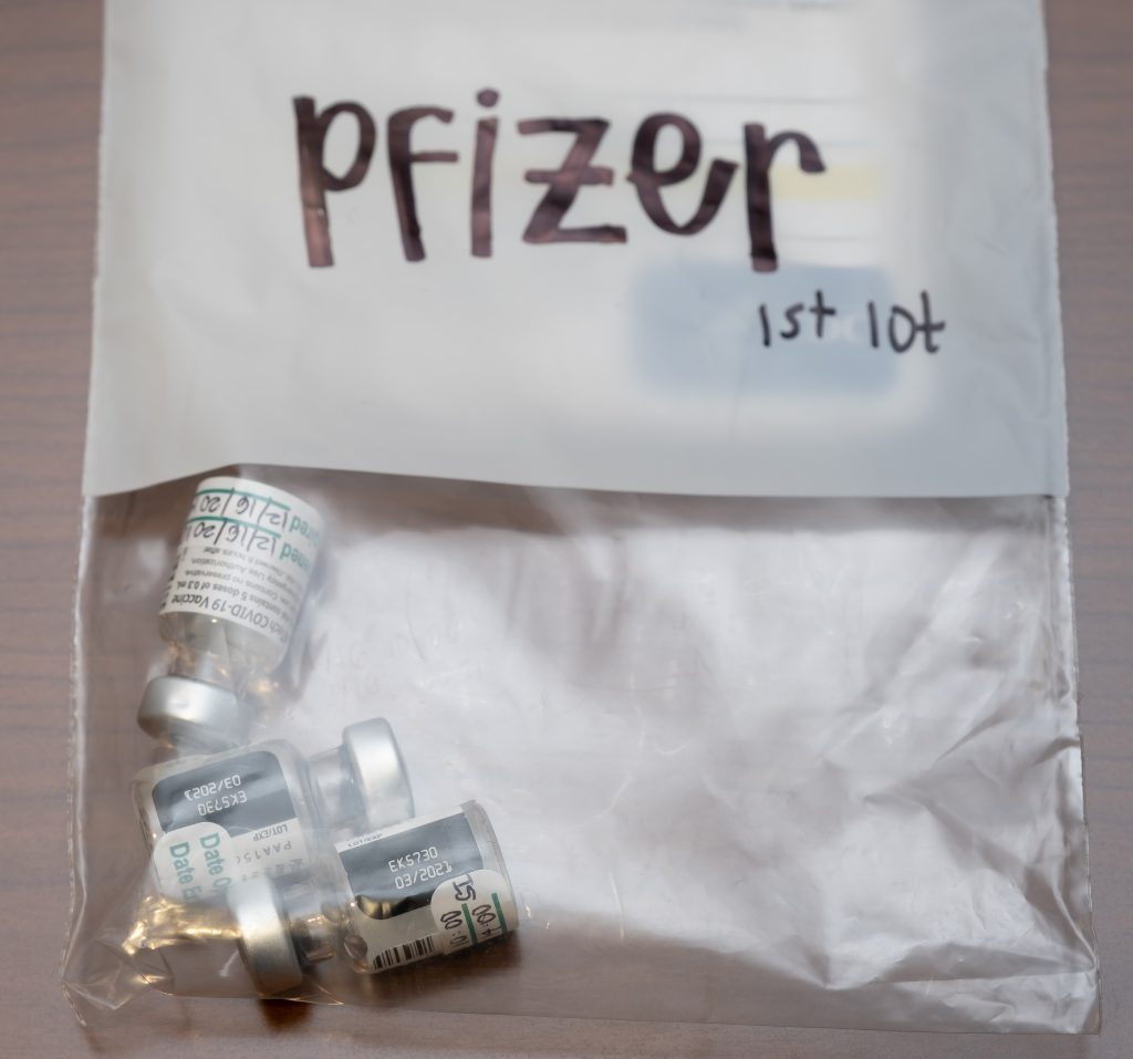 First lot of Pfizer-BioNTech COVID-19 vaccine. Photo courtesy of Northwell Health.