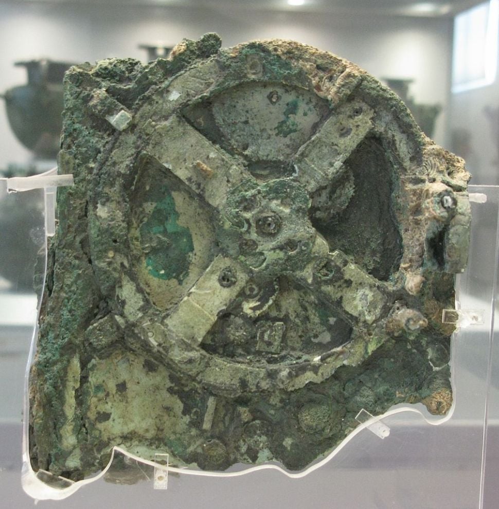 A fragment of the Antikythera Mechanism at the National Archaeological Museum, Athens, Greece. Photo courtesy of the National Archaeological Museum, Athens, Greece.