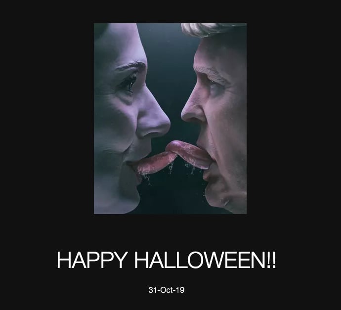 Screenshot of Beeple's <em>Happy Halloween</em> post from October 31, 2020. Courtesy the artist.