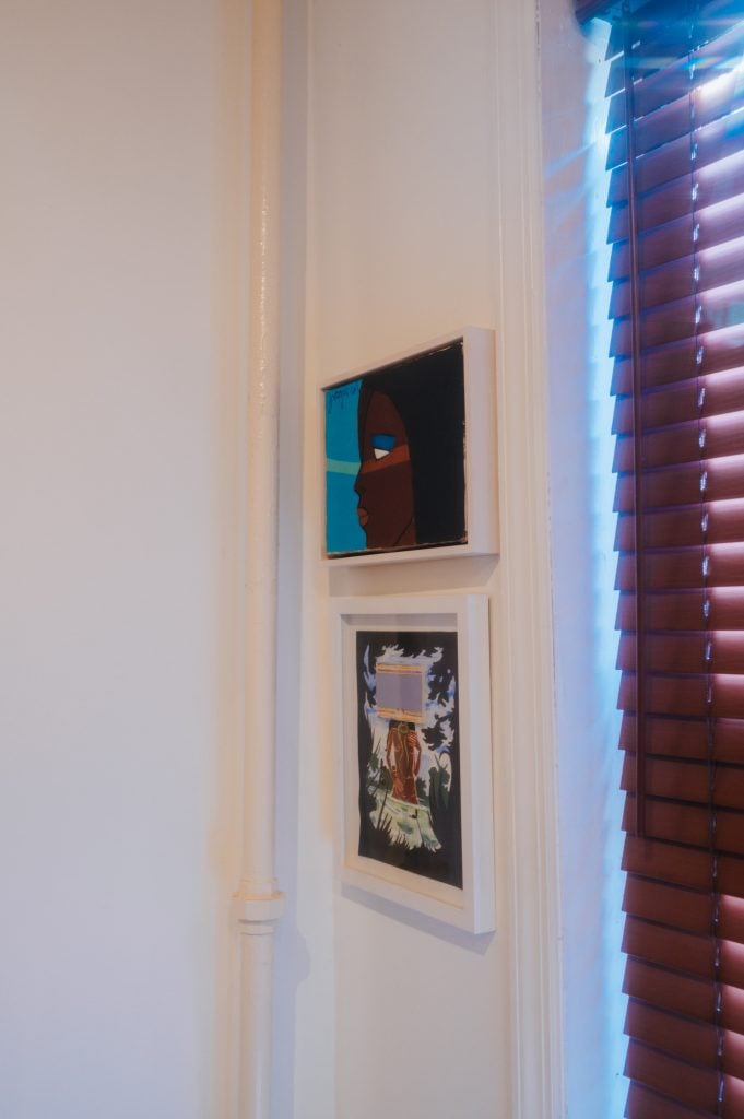 Jacques Gabriel, Portrait of a Woman (1979) and William Villalongo's Nymph #70 in the collection of Gardy St. Fleur.