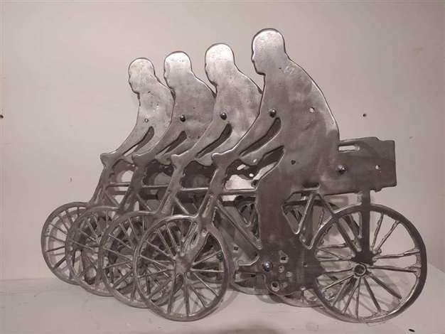 Gustavo del Valle, Man On Bicycle. Courtesy of Cuban Fine Arts.