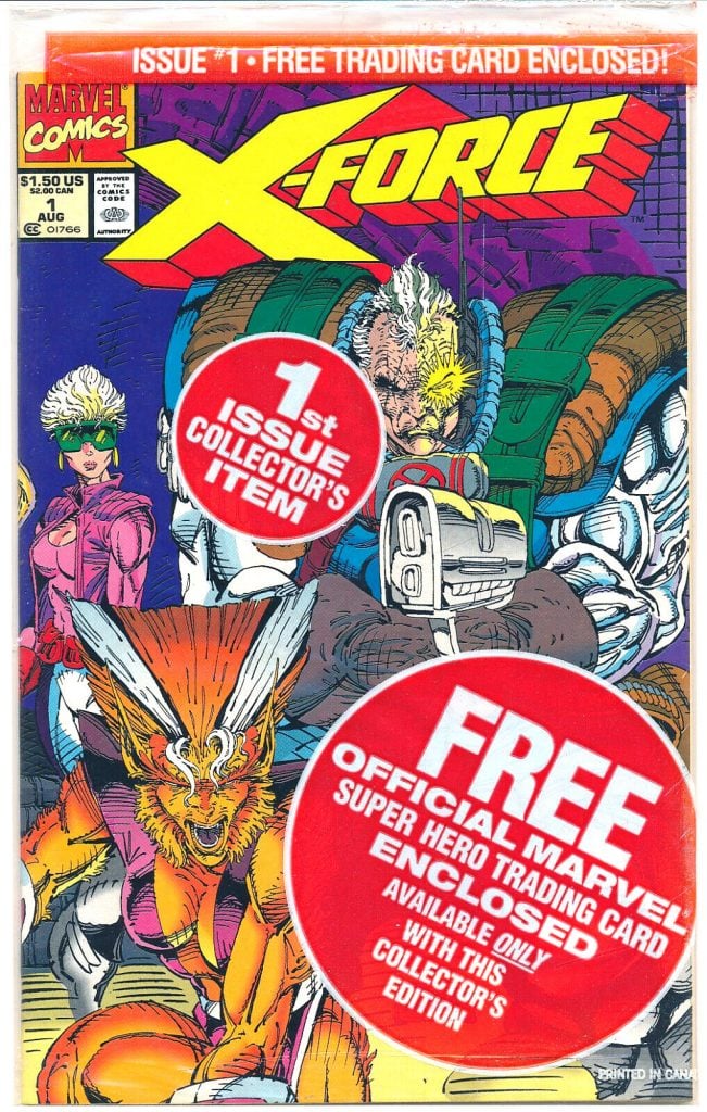 A bagged copy of X-Force #1.