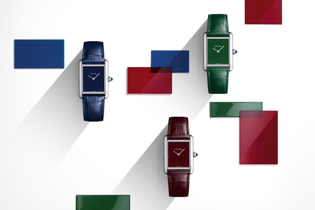 Cartier's new Tank Must watches. Photo courtesy Cartier.
