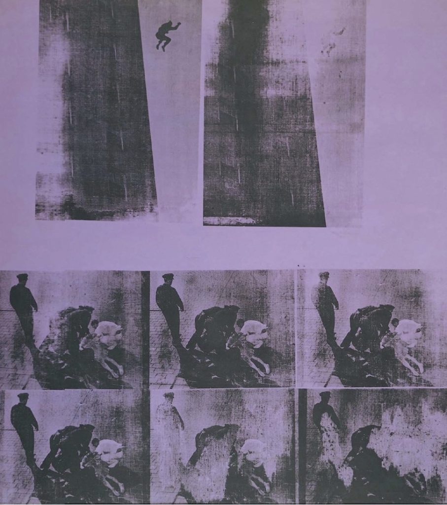 Andy Warhol’s Suicide (Purple Jumping Man) (1965). Courtesy of the Tehran Museum of Contemporary Art.