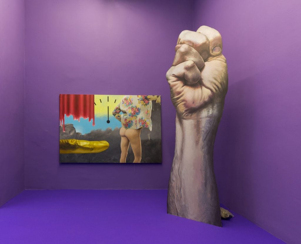 Installation view of “Ashley Hans Scheirl: Neoliberal Surrealist” at Galerie Crone, Vienna, 2019. Photograph by Matthias Bildstein.