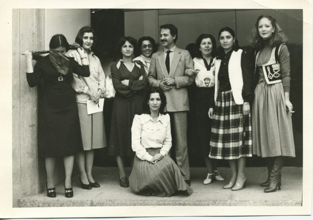 Kamran Diba in the center, with his predominantly female curatorial / museum staff. Courtesy of Kamran Diba.