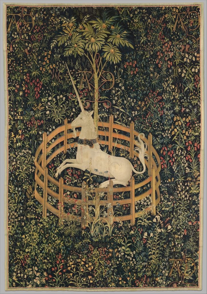 The Unicorn Rests in a Garden (from the Unicorn Tapestries) (1495-1505). Courtesy of the Metropolitan Museum of Art.
