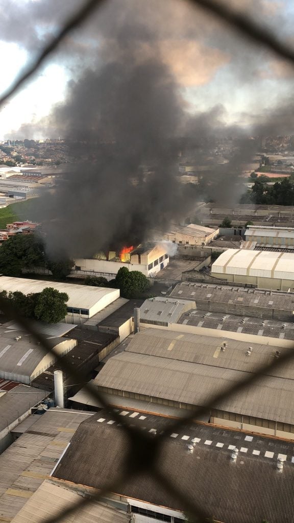 The fire at the Alke storage facility in Taboão da Serra, Brazil.