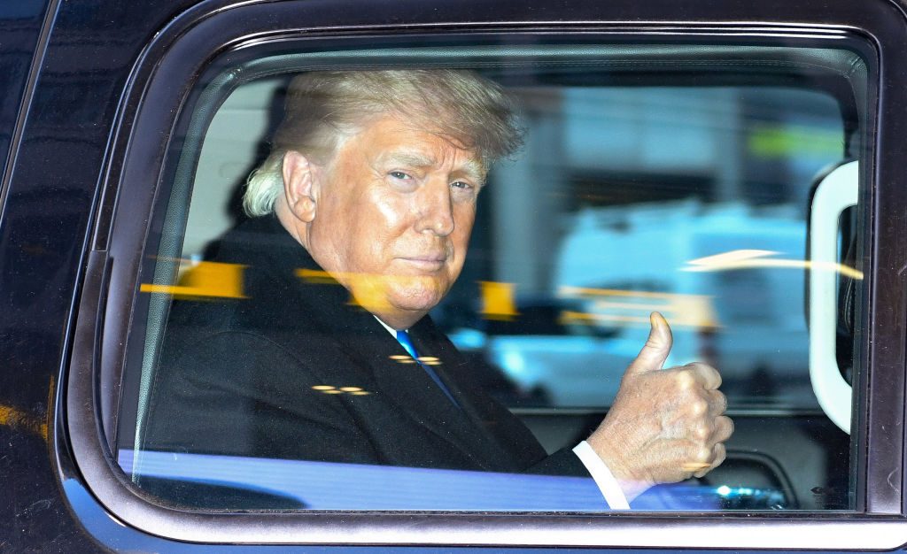 Former US President Donald Trump leaves the Trump Tower in Manhattan on March 9, 2021 in New York City. (Photo by James Devaney/GC Images)