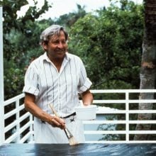 Robert Rauschenberg at work in Florida. Courtesy of Getty Images.