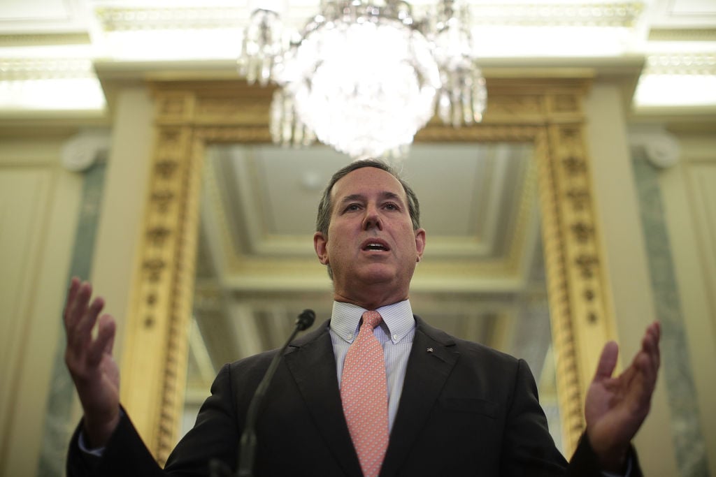 Former U.S. Senator Rick Santorum in 2017. (Photo by Alex Wong/Getty Images)