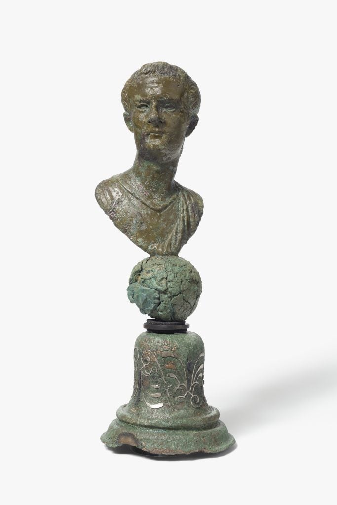 : Miniature bronze bust of Caligula, AD 37–41. © Colchester Museums.