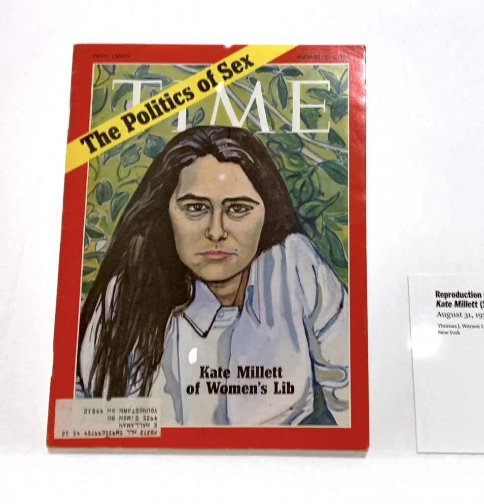 Cover of Time magazine featuring Alice Neel painting of Kate Millet, on display at the Metropolitan Museum. Photo by Ben Davis.