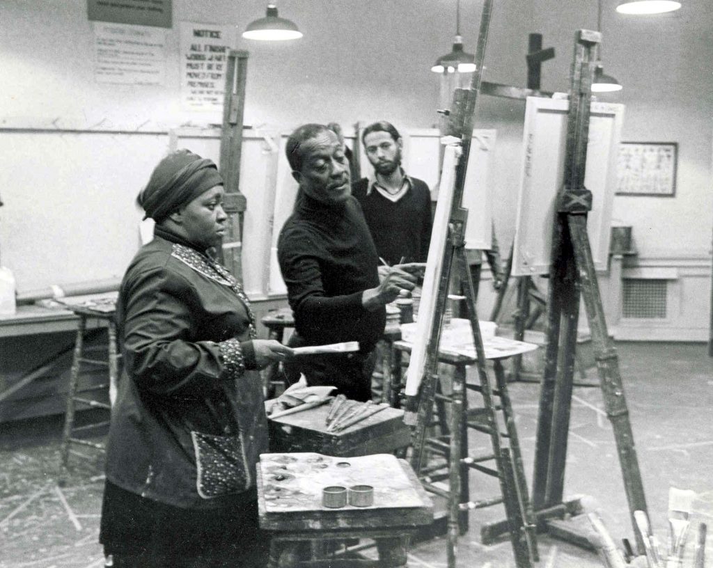 Norman Lewis and students at the Art Students League of New York. Photo courtesy of the Art Students League of New York.