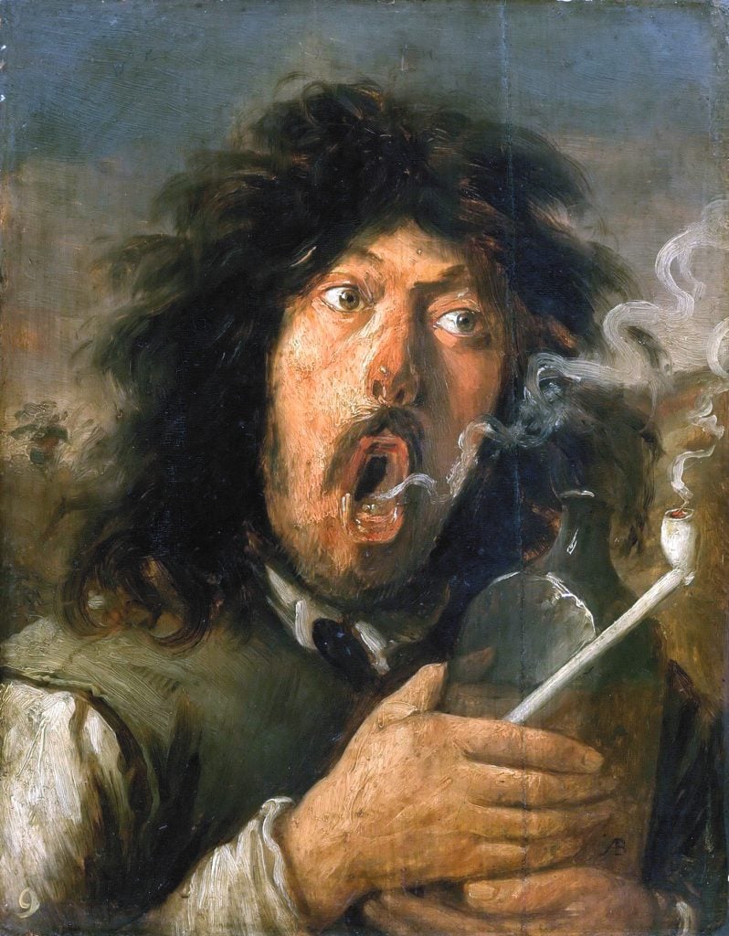 Joos van Craesbeeck's hazy painting The Smoker (ca. 1635) is thought to be a self portrait.