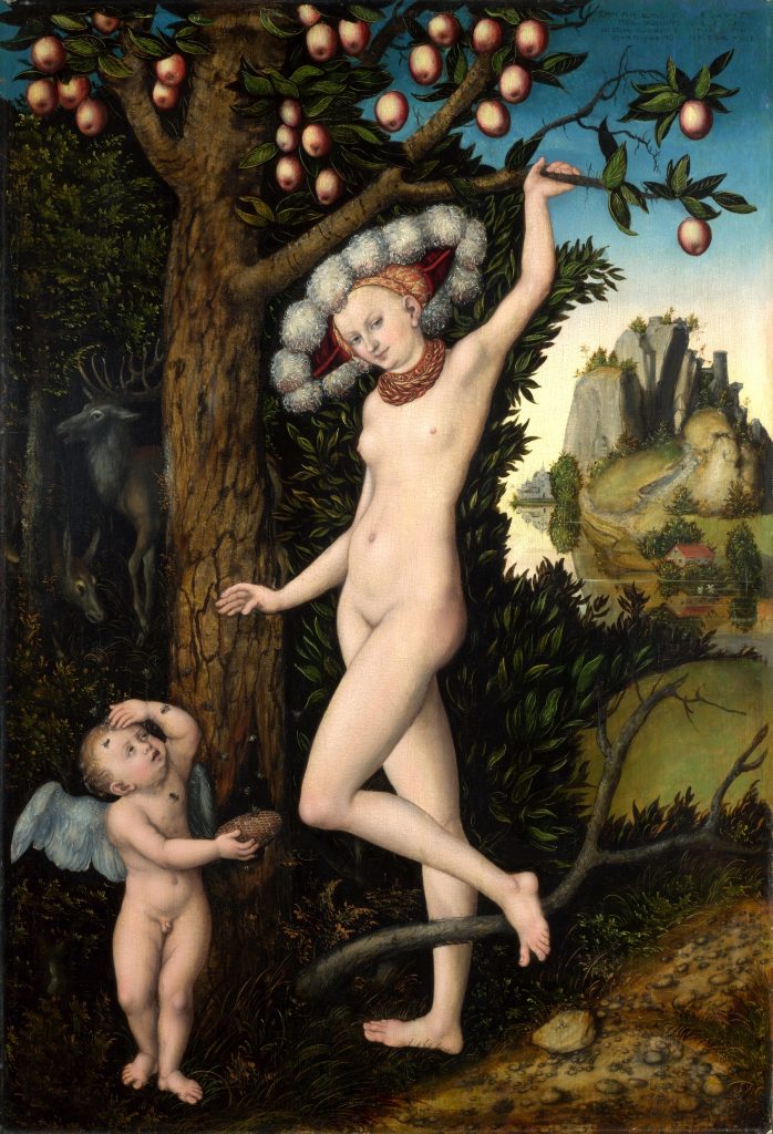 Lucas Cranach the Elder, <em>Cupid complaining to Venus</em> (ca. 1526-27). Courtesy the National Gallery, London.