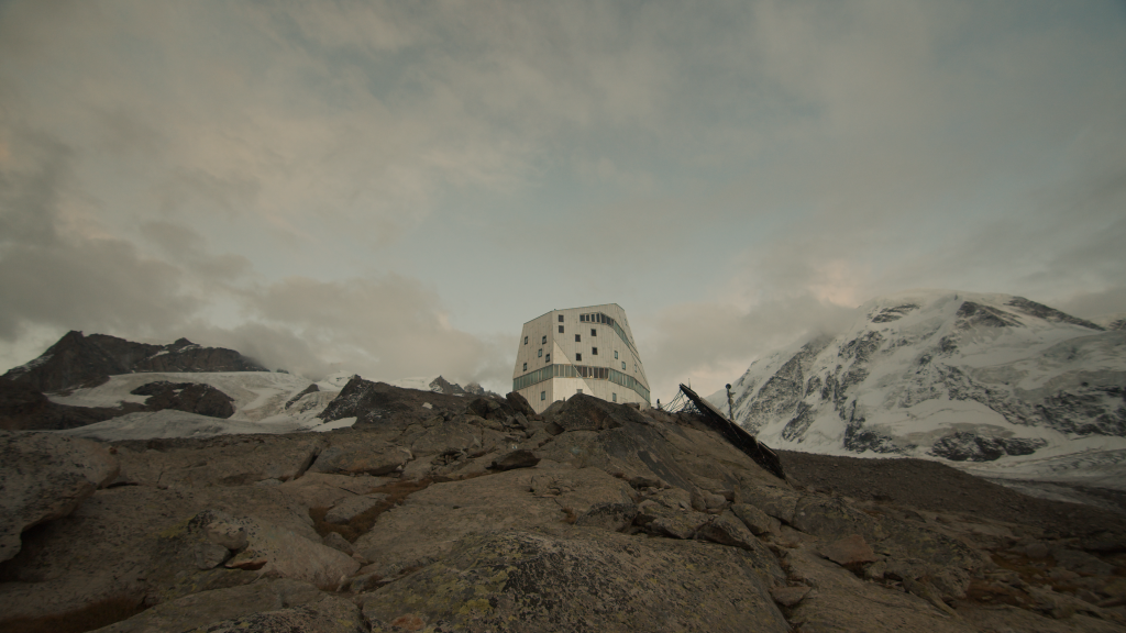 The Monte Rosa Hut, La Prairie's new art residency in the Swiss Alps. Courtesy of La Prairie.