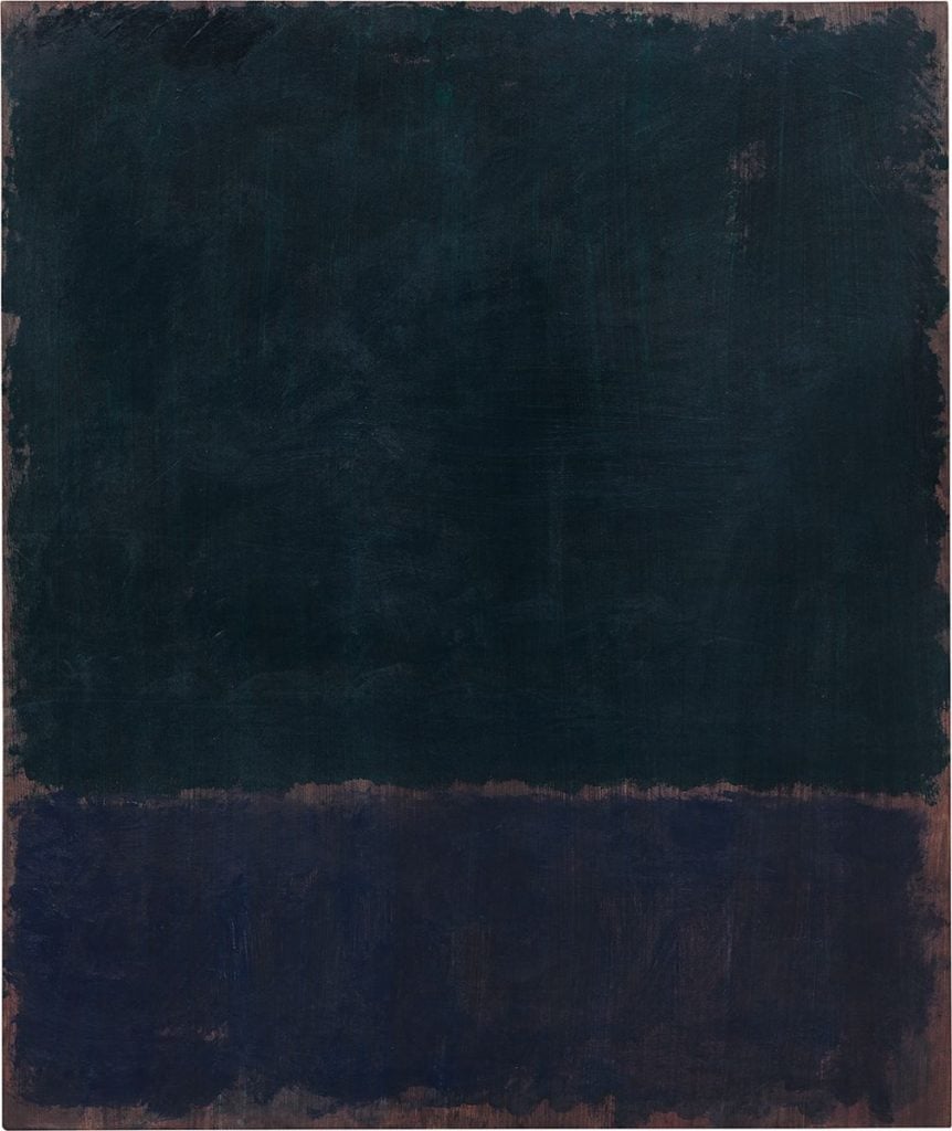 Mark Rothko, <i>Untitled (Black Blue Painting)</i> (1968). Image courtesy Phillips.