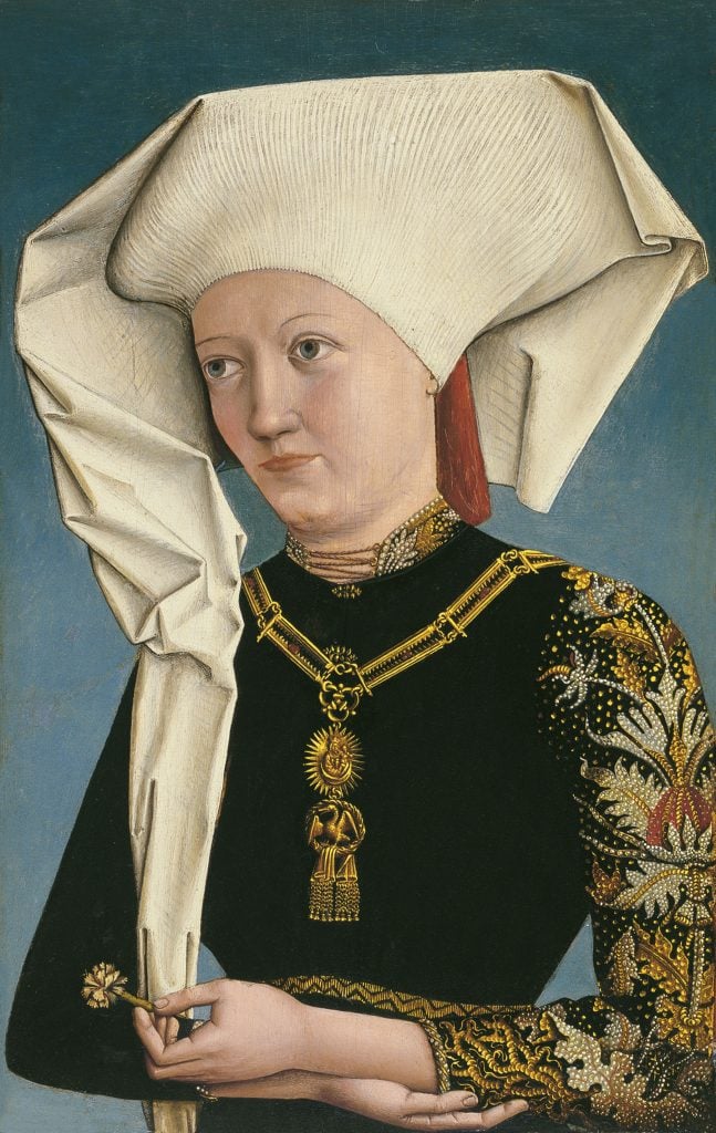 Master of Ansbach, <em>Portrait of a Lady wearing the Order of the Swan</em>. Found in the collection of Thyssen-Bornemisza Collections. (Photo by Fine Art Images/Heritage Images/Getty Images)