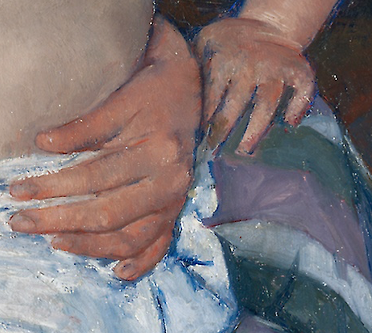 Detail of The Child's Bath (1893) by Mary Cassatt.