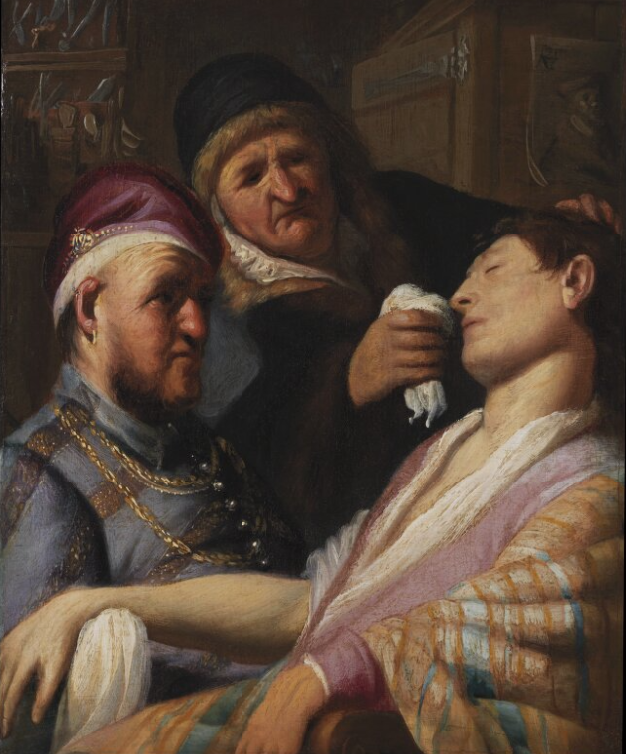 Rembrandt’s <i>Unconscious Patient (Allegory of Smell)</i> (ca. 1624–25).