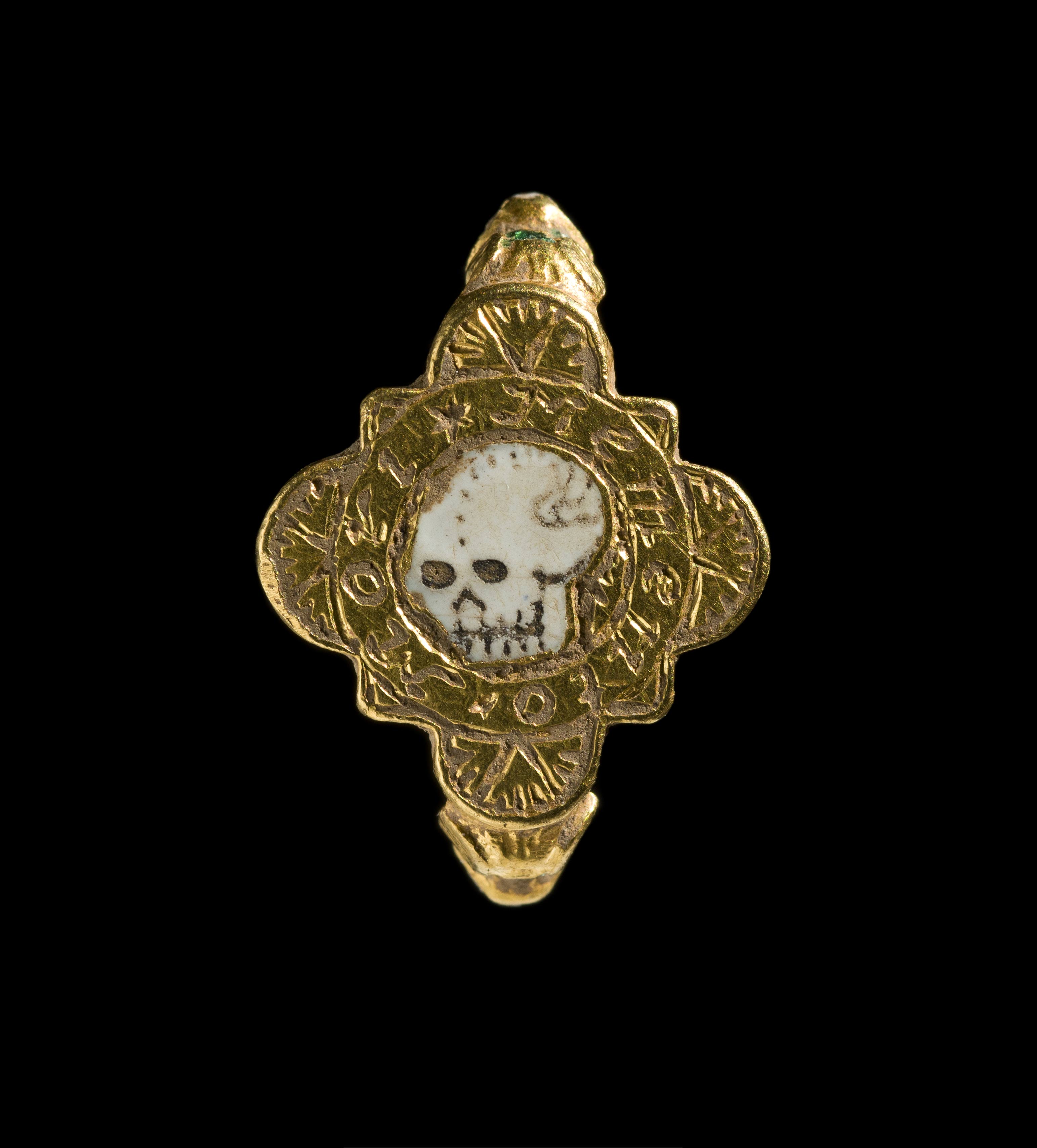 St. Noir' Sterling Silver Skull Engagement Ring | Sapphire Studios