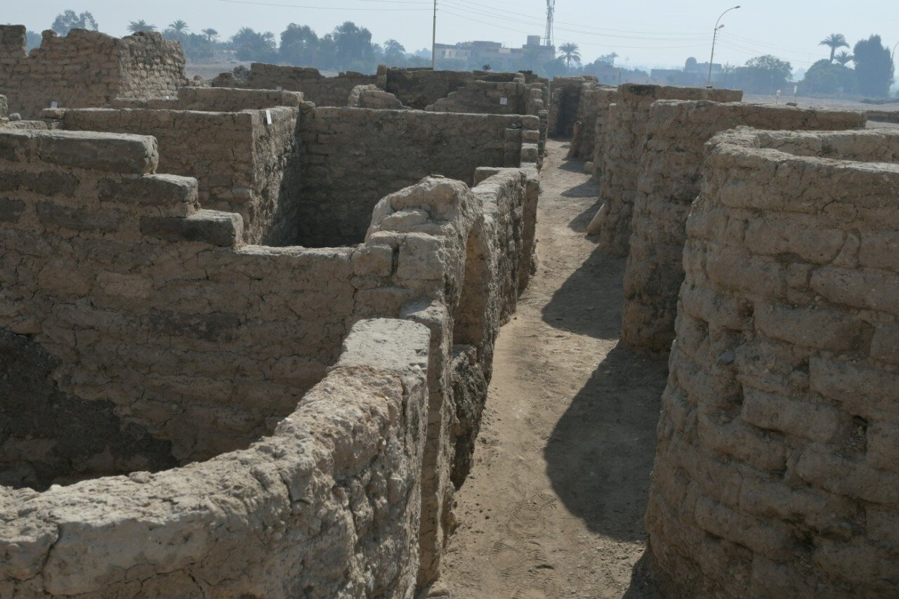 The lost city discovered by archaeologists near Luxor in Egypt. Photo by Zahi Hawass, courtesy of the Center for Egyptology.