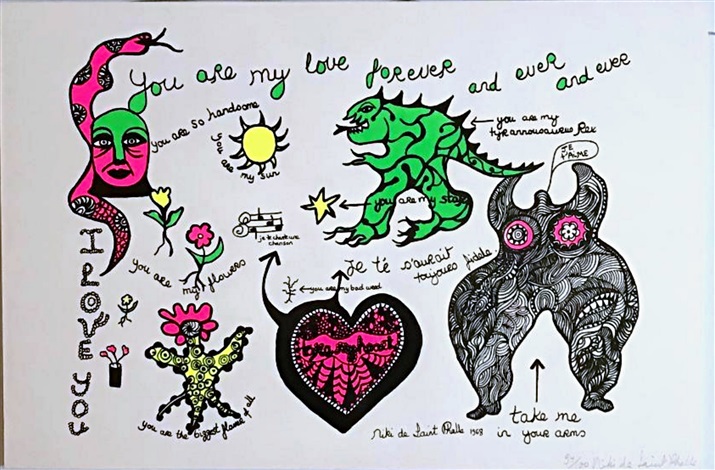 Niki de Saint Phalle, You are My Love Forever and Ever and Ever (1968). Courtesy of Alpha 137 Gallery.