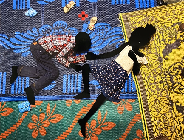 Saïdou Dicko, The Nap Under the Mango Tree, Cousins, Ouaga-Paris (2020). Courtesy of Jackson Fine Art.
