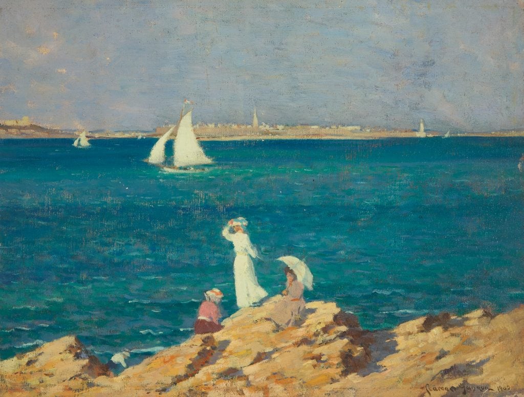 Clarence Gagnon, Beach Scene, St. Malo (1907). Courtesy of Waddington’s.