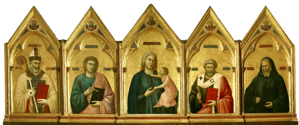 Giotto di Bondone's <i>Polittico di Badia</i> (1295-1297). Firenze, Gallerie degli Uffizi - Galleria delle Statue e delle Pitture.
