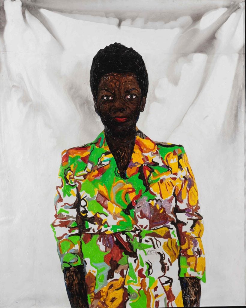 Amoako Boafo, Thelma in Colored Blazer (2018). Courtesy of Sotheby's.