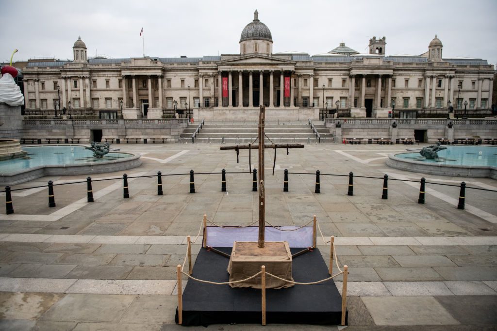An empty Trafalgar Square. Photo by Chris J Ratcliffe/Getty Images.