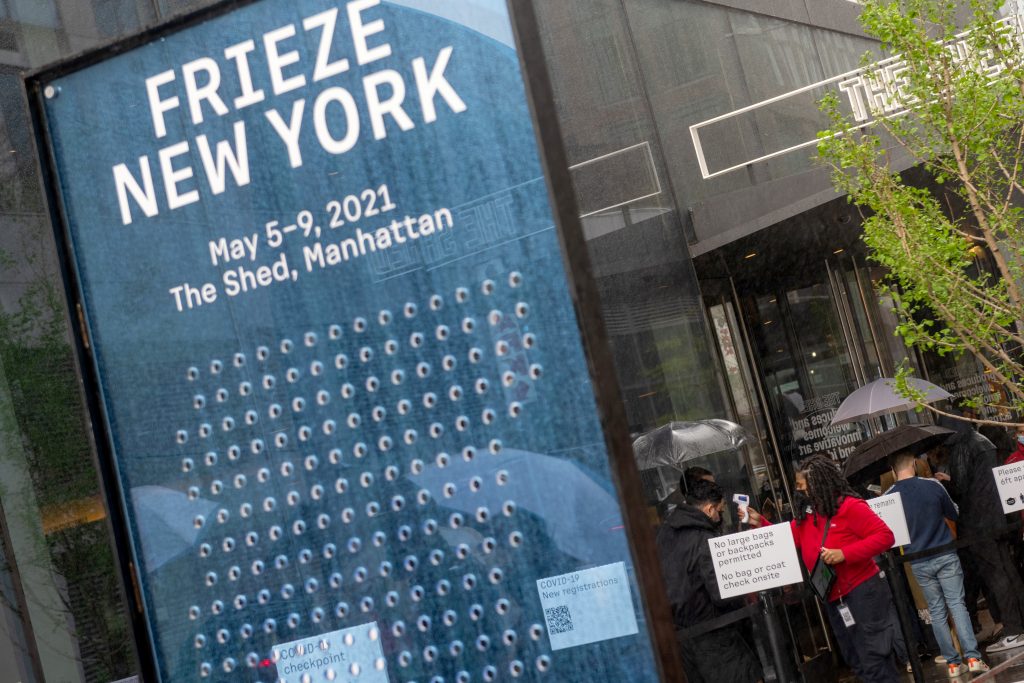 A scaled down version of Frieze New York was held at The Shed in May. (Photo by Alexi Rosenfeld/Getty Images)