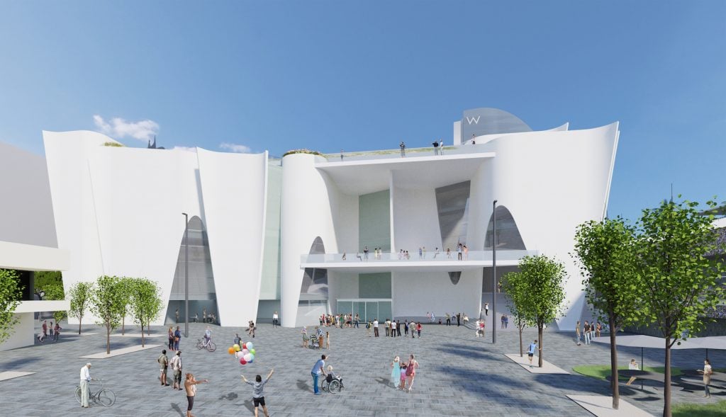 A rendering of Hermitage Barcelona. Courtesy of Toyo Ito & Associates, Architects.