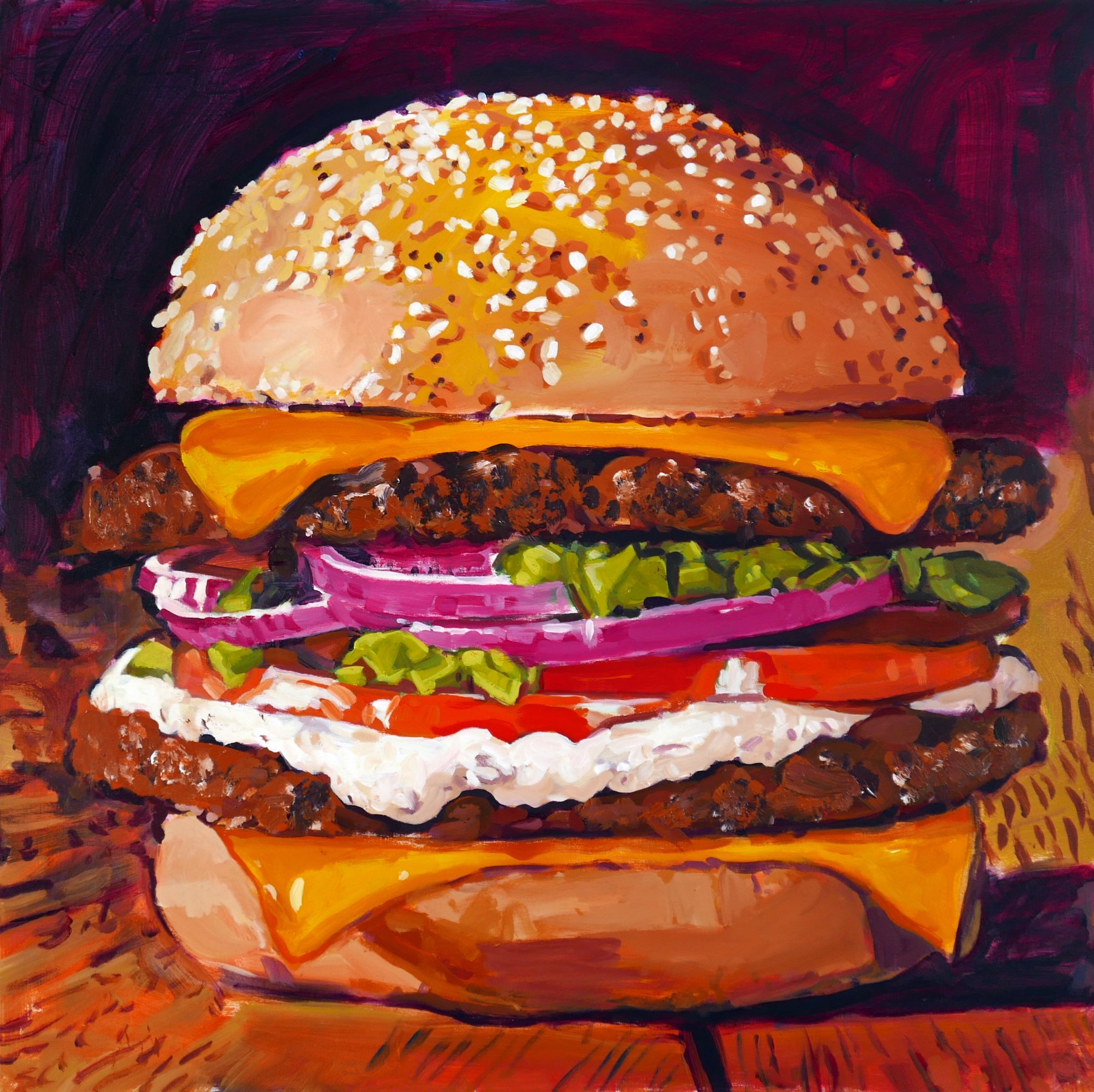 Walter Robinson, Cheeseburger. Courtesy of Dinner Gallery.